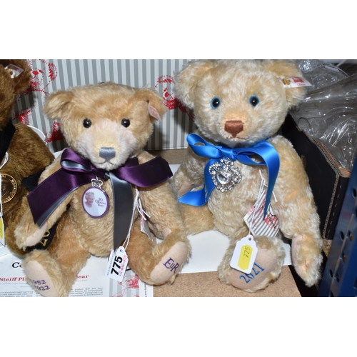 775 - A GROUP OF THREE STEIFF BEARS, comprising a 'The Queen Elizabeth II 95th Birthday Bear' No.925,  num... 