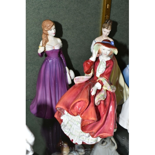 810 - NINE ROYAL DOULTON FIGURINES, comprising Melissa HN3885, Alexandra HN3286, Angela HN3419 a Michael D... 