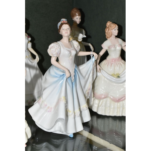 813 - SIX ROYAL DOULTON FIGURINES, comprising two x Nicole HN3421, Kathy HN3305, Lindsay HN3645, Take Me H... 