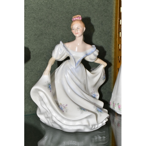 813 - SIX ROYAL DOULTON FIGURINES, comprising two x Nicole HN3421, Kathy HN3305, Lindsay HN3645, Take Me H... 