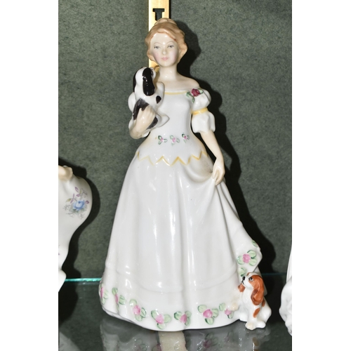 813 - SIX ROYAL DOULTON FIGURINES, comprising two x Nicole HN3421, Kathy HN3305, Lindsay HN3645, Take Me H... 