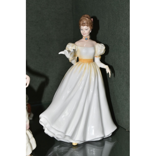 813 - SIX ROYAL DOULTON FIGURINES, comprising two x Nicole HN3421, Kathy HN3305, Lindsay HN3645, Take Me H... 