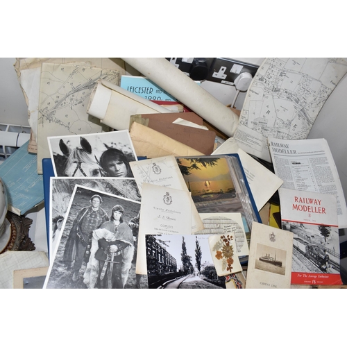 823 - TWO BOXES OF ASSORTED VINTAGE EPHEMERA to include a quantity of wedding pictures between the 1930s-t... 