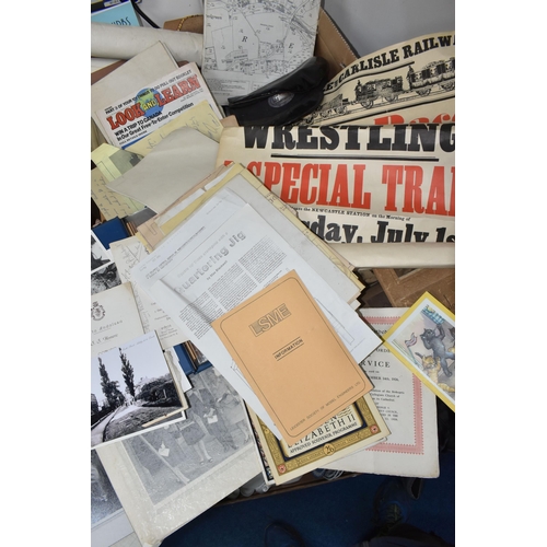 823 - TWO BOXES OF ASSORTED VINTAGE EPHEMERA to include a quantity of wedding pictures between the 1930s-t... 