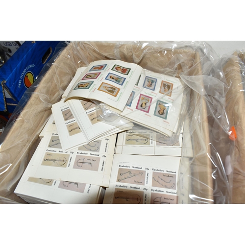 834 - SIX BOXES OF 'CINDERELLA/LOCAL' STAMPS to include thousands of Grunay, Eynhallow, Bernera Islands, M... 