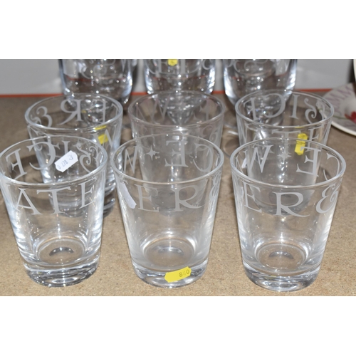 840 - TWELVE EMMA BRIDGEWATER GLASSES to include six water glasses and six wine glasses (12) (Condition Re... 