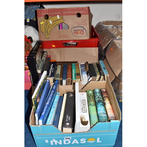 846 - FOUR BOXES OF MOSTLY NON-FICTION BOOKS from modern to vintage periods, to include topics history, tr... 