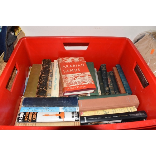 846 - FOUR BOXES OF MOSTLY NON-FICTION BOOKS from modern to vintage periods, to include topics history, tr... 