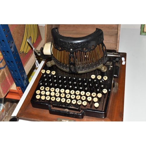 848 - A ROYAL BAR-LOCK TYPEWRITER, with black painted body, double upper and lowercase QWERTY keyboard and... 