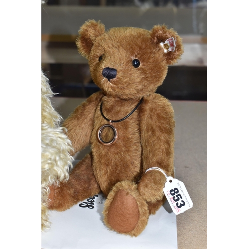 853 - THREE STEIFF TEDDY BEARS, comprising 'The World's First Teddy Bear' no 664946, Danbury Mint exclusiv... 