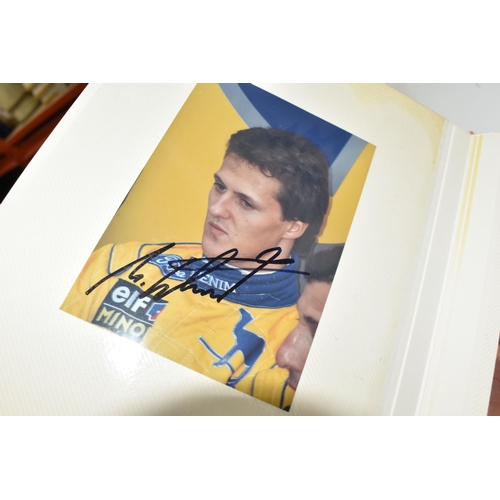 863 - MOTOR RACING & TV PHOTOGRAPHS featuring an album of signed photographs of Michael Schumacher, Jaques... 