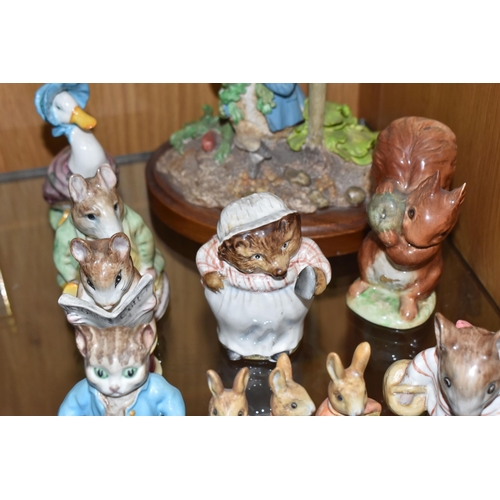 877 - A GROUP OF BESWICK BEATRIX POTTER FIGURES, comprising Flopsy, Mopsy and Cotton-Tail BP-2 backstamp (... 