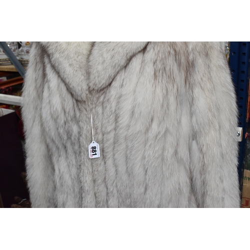 881 - A VINTAGE ARCTIC FOX FUR LADIES' JACKET, made by Sefton Marks of Solihull, monogrammed inside pocket... 