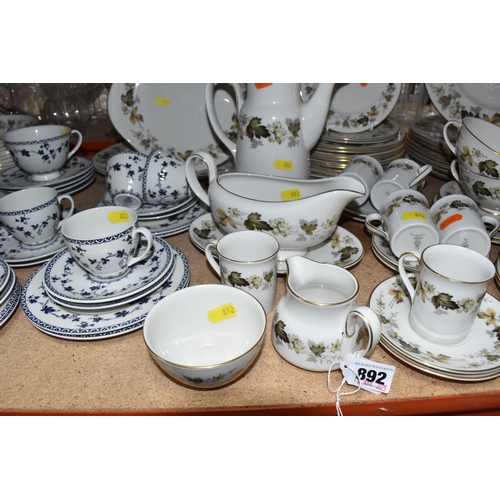 892 - A QUANTITY OF ROYAL DOULTON TEA, COFFEE, AND DINNER WARES comprising a group of 'Yorktown' tea and c... 