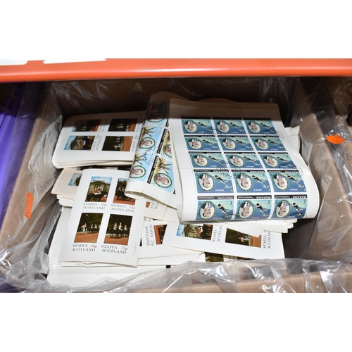 902 - SIX BOXES OF 'CINDERELLA/LOCAL' STAMPS to include thousands of Grunay, Eynhallow, Bernera Islands, M... 