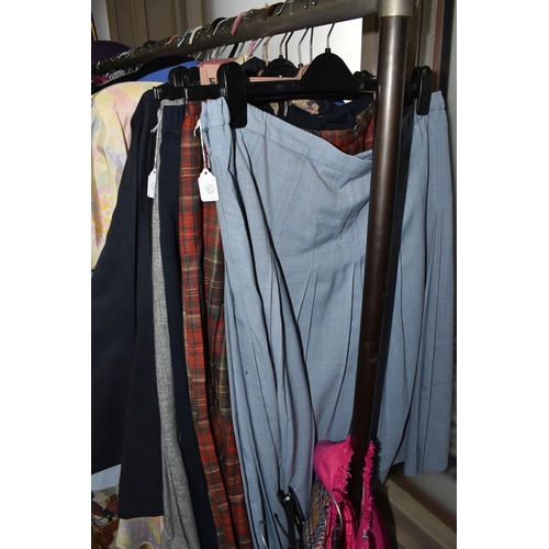 916 - THREE BOXES AND LOOSE: A LARGE QUANTITY OF LADIES'  VINTAGE CLOTHING AND BAGS, to include over fifty... 