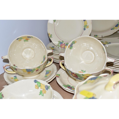 938 - A COLLECTION OF ROYAL DOULTON DINNER WARE, pattern no. D5334 'Minden', comprising four oval meat pla... 