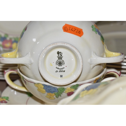 938 - A COLLECTION OF ROYAL DOULTON DINNER WARE, pattern no. D5334 'Minden', comprising four oval meat pla... 