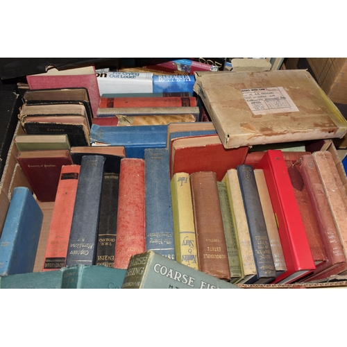 944 - NINE BOXES OF BOOKS, approximately one hundred and twenty books, paperback and hardback books, subje... 