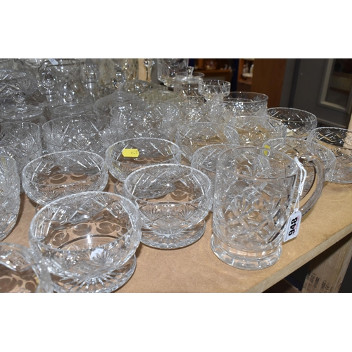 948 - A COLLECTION OF CUT GLASSWARE, comprising a set of eleven Hillston grapefruit dishes and twelve matc... 