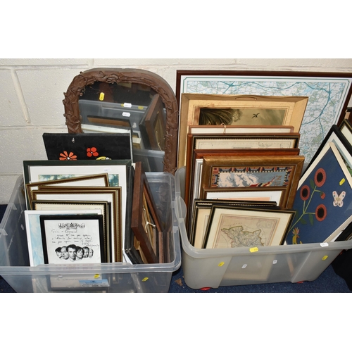 966 - FOUR BOXES AND LOOSE ASSORTED PRINTS ETC, to include steam railway themed prints, landscapes, woolle... 