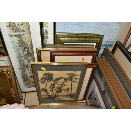 974 - A QUANTITY OF ASSORTED PAINTINGS AND PRINTS, to include to indistinctly signed oils on board depicti... 