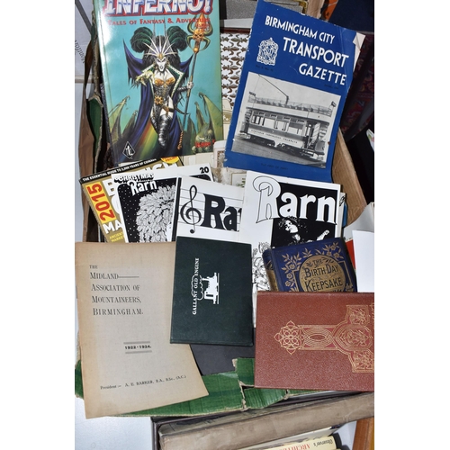 754 - TWO BOXES OF ASSORTED VINTAGE EPHEMERA AND BOOKS to include a large quantity of assorted black and w... 