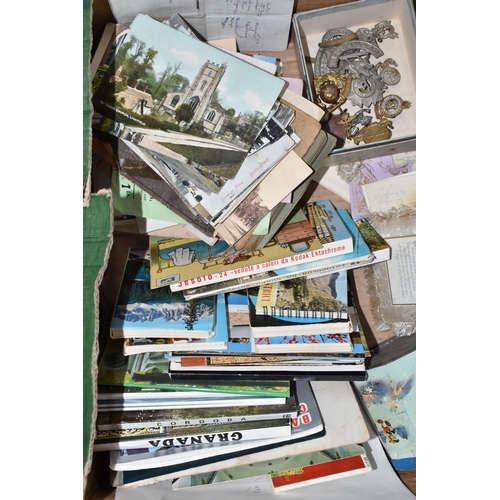 754 - TWO BOXES OF ASSORTED VINTAGE EPHEMERA AND BOOKS to include a large quantity of assorted black and w... 