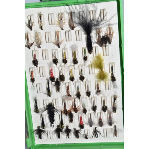 759 - TWO CASES AND LOOSE FISHING LURES AND FLIES, to include a quantity of flies in assorted form and mat... 