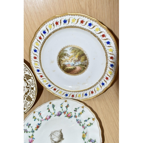 766 - FIVE PIECES OF LATE EIGHTEENTH AND EARLY NINETEENTH CENTURY DERBY PORCELAIN, comprising a 22.5cm cab... 