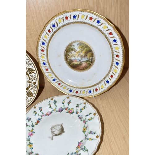 766 - FIVE PIECES OF LATE EIGHTEENTH AND EARLY NINETEENTH CENTURY DERBY PORCELAIN, comprising a 22.5cm cab... 