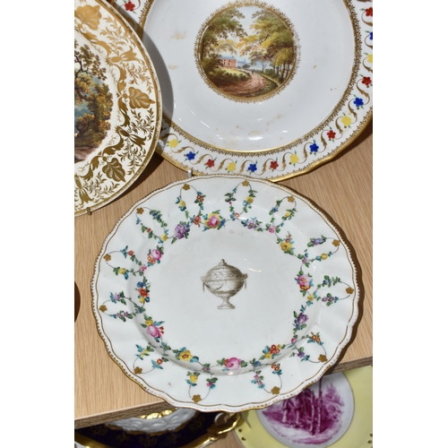 766 - FIVE PIECES OF LATE EIGHTEENTH AND EARLY NINETEENTH CENTURY DERBY PORCELAIN, comprising a 22.5cm cab... 