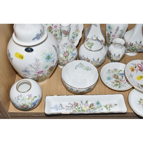 770 - A QUANTITY OF AYNSLEY, WEDGWOOD AND ROYAL CROWN DERBY GIFTWARE, to include twelve pieces of Aynsley ... 