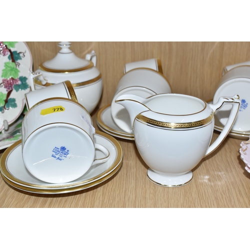 778 - A QUANTITY OF CERAMIC GIFT AND TEA WARES, ETC, to include nine pieces of Wedgwood pale blue jasperwa... 