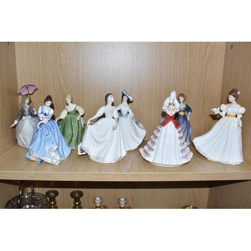 789 - SEVEN ROYAL DOULTON FIGURINES AND A LLADRO FIGURE, comprising Royal Doulton: Kathleen HN3609, Susan ... 