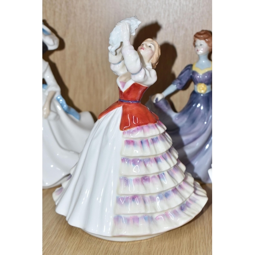 789 - SEVEN ROYAL DOULTON FIGURINES AND A LLADRO FIGURE, comprising Royal Doulton: Kathleen HN3609, Susan ... 