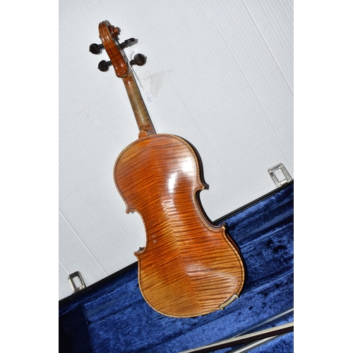 795 - A CASED JOSEPH HEL VIOLIN, stamped below the button 'J. HEL', interior label reads 'J. Hel, Luthier ... 