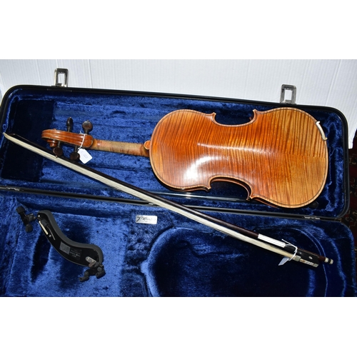 795 - A CASED JOSEPH HEL VIOLIN, stamped below the button 'J. HEL', interior label reads 'J. Hel, Luthier ... 