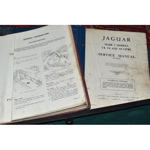 796 - A BOX OF JAGUAR CAR RELATED ITEMS, to include a Jaguar tool box with partial contents (missing two s... 