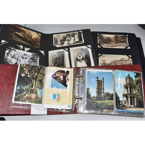 804 - THREE POSTCARD ALBUMS comprising an album of approximately eighty postcards centred on Alton Towers,... 