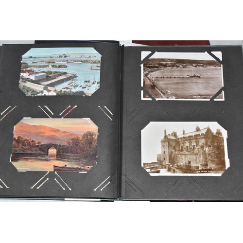 804 - THREE POSTCARD ALBUMS comprising an album of approximately eighty postcards centred on Alton Towers,... 