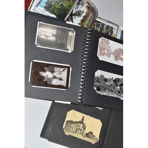 804 - THREE POSTCARD ALBUMS comprising an album of approximately eighty postcards centred on Alton Towers,... 