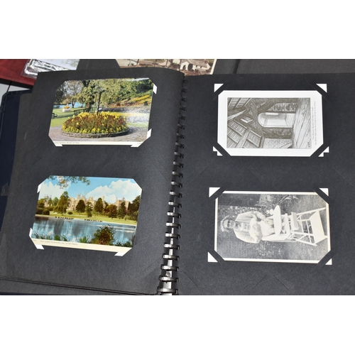 804 - THREE POSTCARD ALBUMS comprising an album of approximately eighty postcards centred on Alton Towers,... 