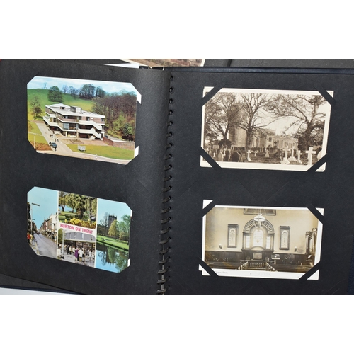 804 - THREE POSTCARD ALBUMS comprising an album of approximately eighty postcards centred on Alton Towers,... 