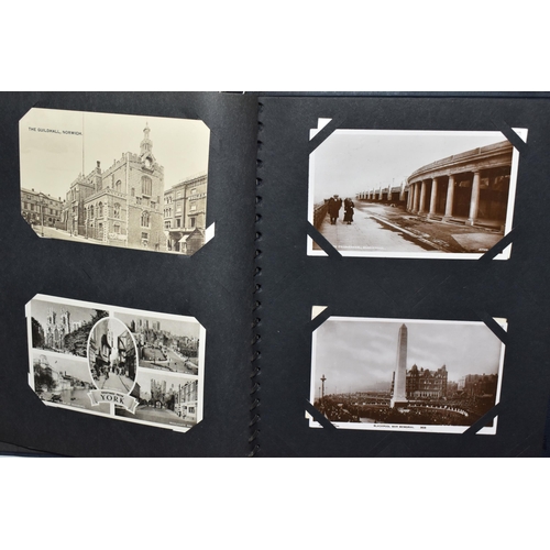 804 - THREE POSTCARD ALBUMS comprising an album of approximately eighty postcards centred on Alton Towers,... 