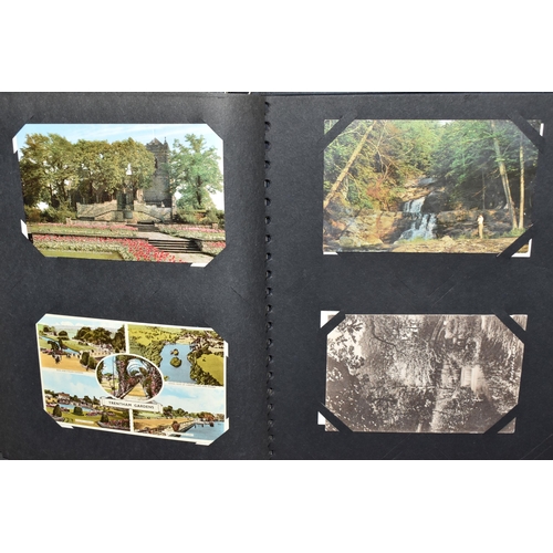 804 - THREE POSTCARD ALBUMS comprising an album of approximately eighty postcards centred on Alton Towers,... 