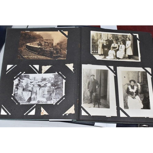 804 - THREE POSTCARD ALBUMS comprising an album of approximately eighty postcards centred on Alton Towers,... 