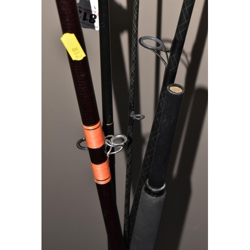 812 - THREE FISHING RODS to include a Team Daiwa 'Amorphous Whisker' rod, length 290cm 4-10oz casting weig... 