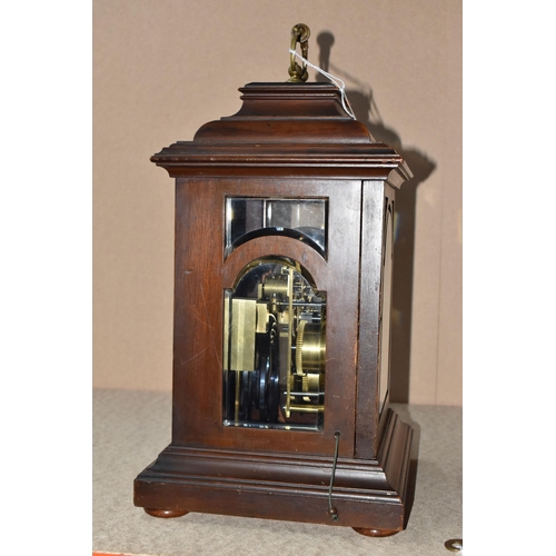 813 - A LATE NINTEENTH CENTURY/EARLY TWENTIETH CENTURY WINTERHALDER AND HOFMEIER BRACKET CLOCK with a bras... 