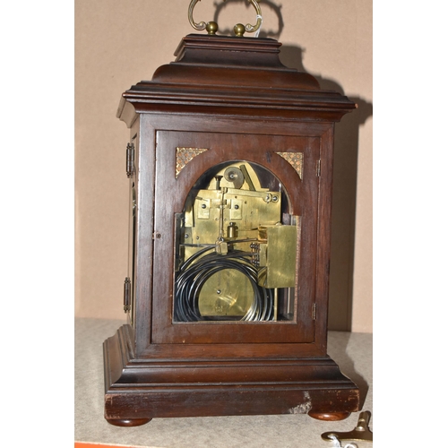 813 - A LATE NINTEENTH CENTURY/EARLY TWENTIETH CENTURY WINTERHALDER AND HOFMEIER BRACKET CLOCK with a bras... 